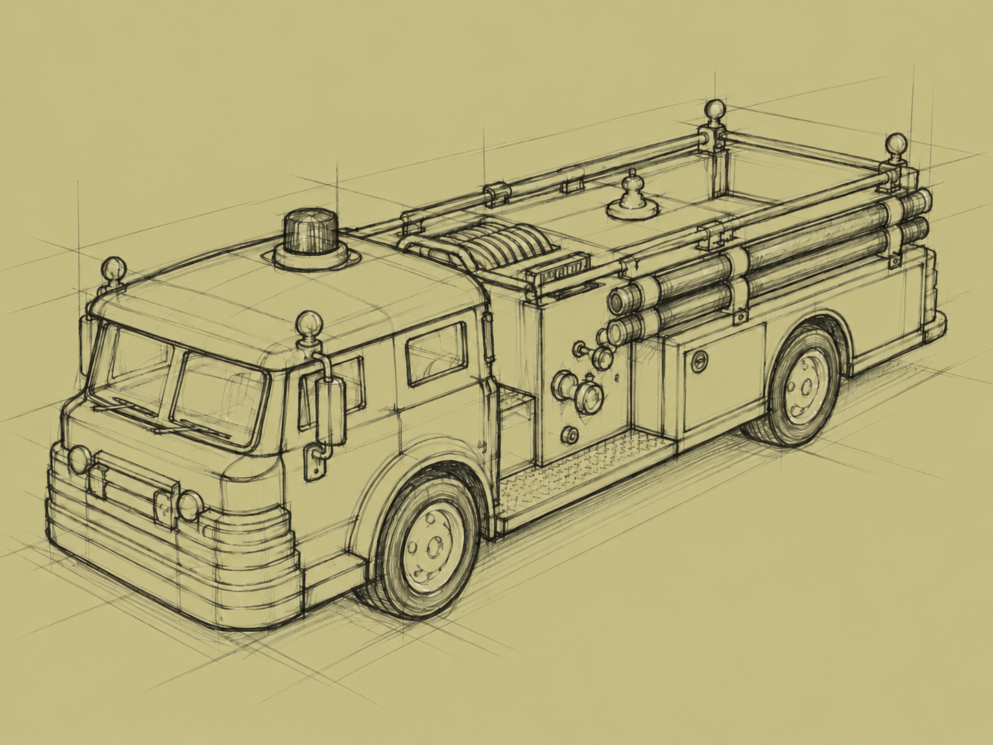 Left quarter view sketch