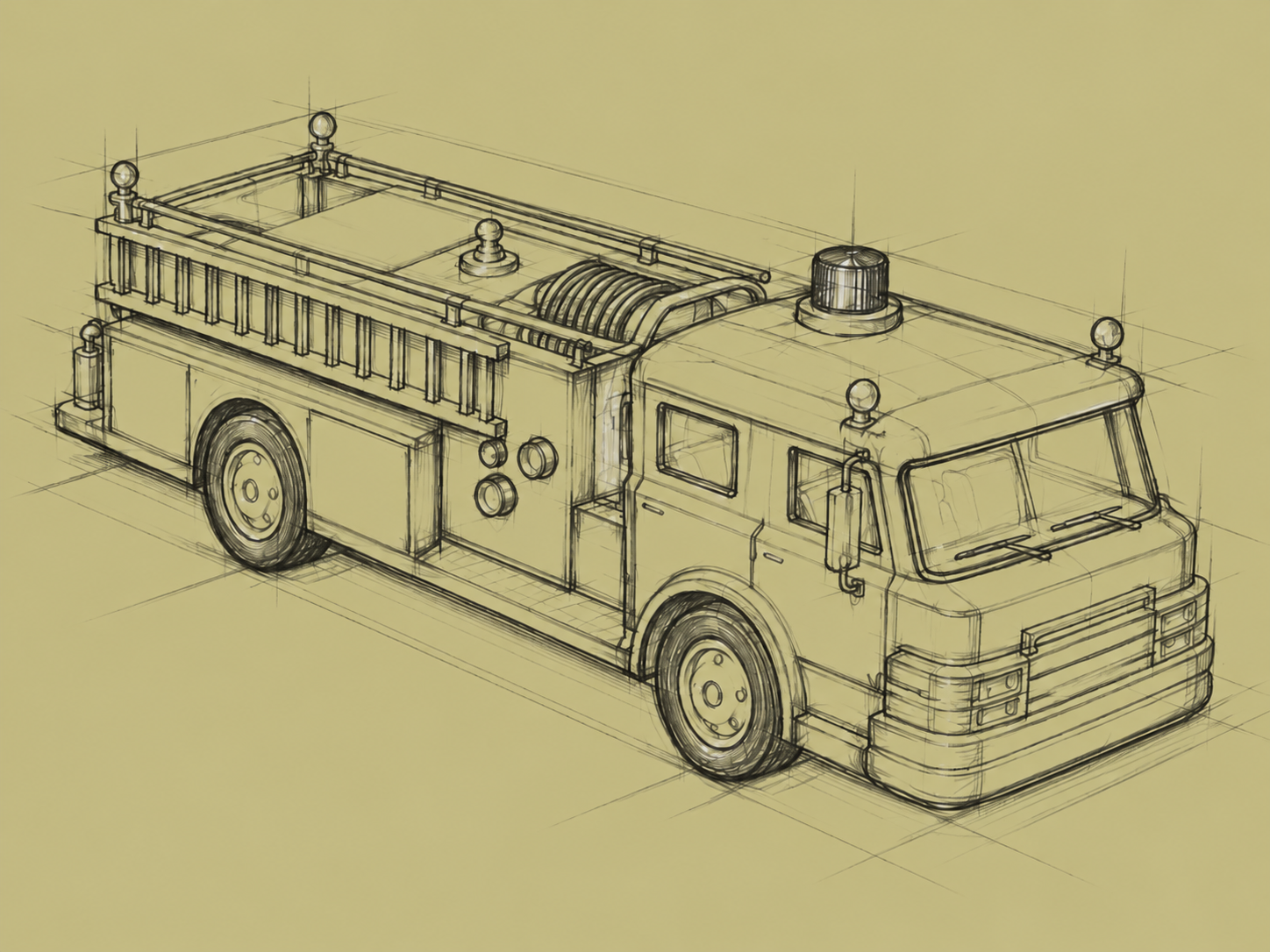 Right quarter view sketch